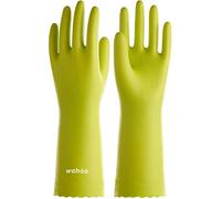 LANON wahoo Latex Free Cleaning Gloves, Cotton Flocked Lined Washing up Gloves, Dishwashing Gloves for Kitchen, Reusable, Waterproof, Non-Slip, Bud Tender, Medium