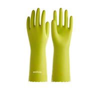 LANON wahoo Latex Free Cleaning Gloves, Cotton Flocked Lined Washing up Gloves, Dishwashing Gloves for Kitchen, Reusable, Waterproof, Non-Slip, Bud Tender, Large
