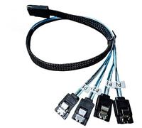 LANPAN SFF-8087 to 4X SATA Forward Breakout Cable 0.5m, 6Gbps, Braided