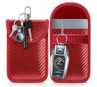 lanpard Faraday Pouch for car Keys, 2 Pack Faraday Bag, Key Signal Blocking Pouch, RFID Blocker for Keyless Entry Remote, Anti-Theft Remote Entry Keyless Protect Red,M