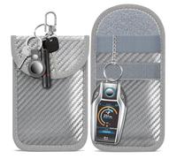 lanpard Faraday Pouch for car Keys, 2 Pack Faraday Bag, Key Signal Blocking Pouch, RFID Blocker for Keyless Entry Remote, Anti-Theft Remote Entry Keyless Protect Silver,M