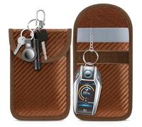 lanpard Faraday Pouch for car Keys , 2 Pack Faraday Bag , Key Signal Blocking Pouch , RFID Blocker for Keyless Entry Remote , Anti-Theft Remote Entry Keyless Protect Antique Bronze,M