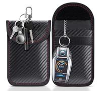 lanpard Faraday Pouch for car Keys, 2 Pack Faraday Bag, Key Signal Blocking Pouch, RFID Blocker for Keyless Entry Remote, Anti-Theft Remote Entry Keyless Protect Black,M