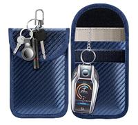 lanpard Faraday Pouch for car Keys, 2 Pack Faraday Bag, Key Signal Blocking Pouch, RFID Blocker for Keyless Entry Remote, Anti-Theft Remote Entry Keyless Protect Blue,M