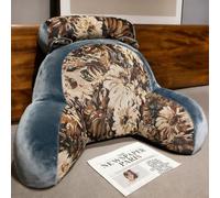 LANPEW Back Cushion for Bed and Sofa with Armrests, Ergonomic Adult Breathable Back Cushion with Removable Cover for Reading (Monet Brown, 70x50cm)