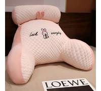 LANPEW Ice Silk Cute Reading Pillow back pillow with arms reading pillow for bed sofa bed chair back pillow with arms back support gifts for reading work and play (Bean velvet pink, 75 * 50cm)