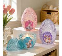 Lanpn 3 Pcs Easter Egg Candles Gift Set, Spring Easter Scented Candle, Each 100g Soy Wax, Decorative Egg Shaped Jar Candle for Woman, Party Holiday Home Table Decor, Pastel Color