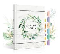Lanpn A5 Blank Recipe Book Journal to Write in Your Own Recipes, Leather Cover Waterproof Empty Cooking Notebook for 70 Recipes, Cookbook with Stickers to Organize Your Family Recipe