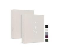 Lanpn Aesthetic A6 6 Ring Binder 2 Packs, Linen Hardcover Small Round Rings Photocard Folder Holder Planner Fits A6 Paper for Office School Journaling Collections (Beige)