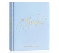 Lanpn Baby Memory Book - Linen Baby Book Memories Keepsake - The Story of You - Newborn to 5 Year Journal Scrapbook Photo Album for Boy Girl (Blue, 154 Pages)