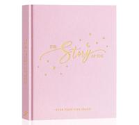 Lanpn Baby Memory Book - Linen Keepsake - The Story of You - Newborn to 5 Year Journal Scrapbook Photo Album for Boy or Girl (Pink, 154 Pages)
