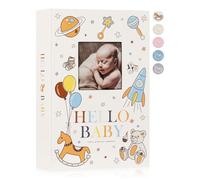Lanpn Baby Photo Album 6x4 300 Pockets, Linen Newborn Bebe Ultrasound Photo Album with Memo Writing Area, Cover Photo Book, Picture Album for kids, Baby Girl Boy Memory Book Keepsake Colorful