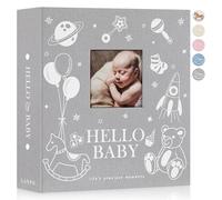 Lanpn Baby Photo Album 6x4 600 Pockets, Linen Cover Photo Book Newborn Bebe Album Memory Book with Front Window Holds 600 Horizontal and Vertical Pictures Gift for Boy Girl Baby Shower Grey