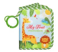 Lanpn Baby Photo Album Holds 17 6x4 Pictures, My First Soft Cloth Family Photo Book with Name Card Name Tag Stickers, Fabric Kid Memory Keepsake Gift for Baby Shower Newborn Toddler Boy Girl (Animal)