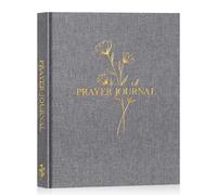 Lanpn Bible Prayer Journal for Women Men, 68 Weeks Linen Bible Study Journal Christian Prayer Notebook Planner with Scripture Verse, Devotional Journal Religious Christian Faith Gifts Women, Grey