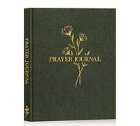 Lanpn Bible Prayer Journal for Women Men, 68 Weeks Linen Bible Study Journal Christian Prayer Notebook Planner with Scripture Verse, Devotional Journal Religious Christian Faith Gifts Women, Green