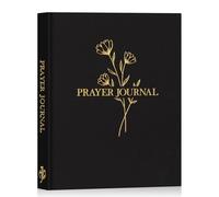 Lanpn Bible Prayer Journal for Women Men, 68 Weeks Linen Bible Study Journal Christian Prayer Notebook Planner with Scripture Verse, Devotional Journal Religious Christian Faith Gifts Women, Black