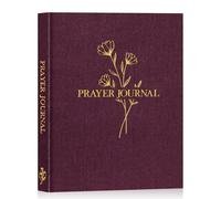 Lanpn Bible Prayer Journal for Women Men, 68 Weeks Linen Bible Study Journal Christian Prayer Notebook Planner with Scripture Verse, Devotional Journal Religious Christian Faith Gifts Women, Purple