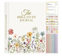 Lanpn Bible Study Guide Journals for Women with Tabs & Highlighters, Church Notes Taking Daily Devotional Journaling, Leather Bible Prayer Notebook Christian Religious Faith Based Gifts