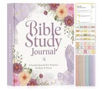 Lanpn Bible Study Journals for Women with Tabs & Highlighters, Church Notes Taking Daily Devotional Journaling, Leather Bible Prayer Guide Notebook Christian Religious Faith Based Gifts