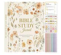 Lanpn Bible Study Journals for Women with Tabs & Highlighters, Daily Devotional Journaling Church Notes Taking, Leather Bible Prayer Guide Notebook Christian Religious Faith Based Gifts