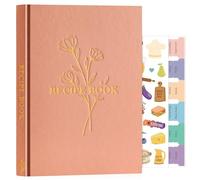 Lanpn Blank Recipe Book Cookbook to Write in Your Own Recipes, Waterproof B5 Empty Cooking Journal for 120 Recipes, Leather Cover Recipe Notebook with Stickers to Organize Your Family Recipes, Rose