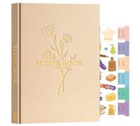Lanpn Blank Recipe Book Cookbook to Write in Your Own Recipes, Waterproof B5 Empty Cooking Journal for 120 Recipes, Leather Cover Recipe Notebook with Stickers to Organize Your Family Recipes, Oat