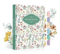 Lanpn Blank Recipe Book Journal for 70 Recipes, A5 Waterproof Empty Cookbook to Organize Your Family Recipe, Leather Cooking Notebook with Stickers to Write in Your Own Recipes, Green