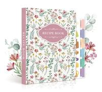 Lanpn Blank Recipe Book Journal for 70 Recipes, A5 Waterproof Empty Cookbook to Organize Your Family Recipe, Leather Cooking Notebook with Stickers to Write in Your Own Recipes, Pink