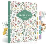 Lanpn Blank Recipe Book Journal for 70 Recipes, B5 Waterproof Empty Cookbook to Organize Your Family Recipe, Leather Cooking Notebook with Stickers to Write in Your Own Recipes, Green
