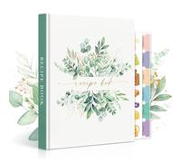 Lanpn Blank Recipe Book Journal to Write in Your Own Recipes, A5 Leather Cover Waterproof Empty Cooking Notebook for 70 Recipes, Cookbook with Stickers to Organize Your Family Recipe