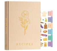 Lanpn Blank Recipe Book Journal to Write in Your Own Recipes, B5 Leather Cover Waterproof Empty Cooking Notebook for 70 Recipes, Cookbook with Stickers to Organize Your Family Recipe, Oat