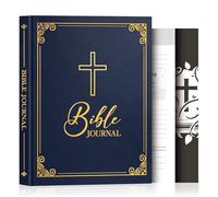 Lanpn Christian Bible Prayer Journal for Men, 3 Months Daily Devotional Journals, Bible Study Notebook with Scripture Verse for Church Pray Notes, Religious Faith Gifts (Blue Leather Hardcover)