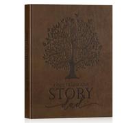 Lanpn Dad Life Story Journal with 300+ Questions, Dads Memory Keepsake Book to Fill Out Leather Father Story Guided Journal to Share Life & Love, Gifts for Daddy Father's Day Christmas Birthday, Brown