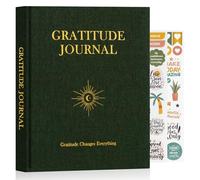 Lanpn Daily Gratitude Journal for Men Woman, 4 Month Mindfulness & Affirmation Planner, The 5 Minute Grateful Diary 20x23cm, Guided Reflection with Positivity Prompts Undated Notebook, Green