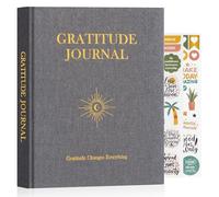 Lanpn Daily Gratitude Journal for Men Woman, The 5 Minute Gratitude Diary with Prompts, Linen Mindfulness Affirmation Positivity Planner, 156 Page Better Every Day Reflection Guided Notebook, Grey