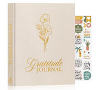 Lanpn Daily Gratitude Journal for Woman Men, 4 Month Affirmation & Mindfulness Planner, The 5 Minute Grateful Diary 20x23cm, Guided Reflection with Positivity Prompts Undated Notebook, Beige