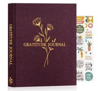 Lanpn Daily Gratitude Journal for Woman Men, The 5 Minute Gratitude Diary with Prompts, Linen Mindfulness Affirmation Positivity Planner, 156 Page Better Every Day Reflection Guided Notebook, Purple