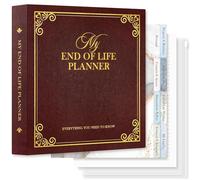 Lanpn End of Life Binder Organizer Death Planner 8.5"x11", Final Wishes & Estate Document Folder with 8 Dividers & 10 Letter Size Binder Pockets, When I Die Journal Before Death Life Plan Book, Brown