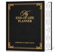 Lanpn End of Life Planner Death Organizer with Tabs, Final Wishes & Financial Estate Planning Journal, When I Die Journal for Senior, Before Death Life and Care Plan Book, Black, Leather Hardcover