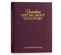 Lanpn Grandma Life Story Book Journal with 260+ Prompts, Linen Hardcover Grandmother Guided Journal Memory Keepsake Book to Fill Out, Mother's Day Birthday Christmas Grandmas Gift, Purple