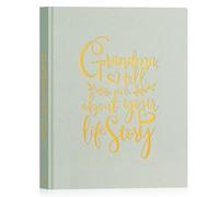 Lanpn Grandma Life Story Book Journal with 260+ Prompts, Linen Hardcover Grandmother Guided Journal to Fill Out Memory Keepsake Book, Birthday Mother's Day Christmas Grandmas Gift, Sage Green