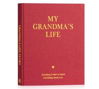 Lanpn Grandma Life Story Book Journal with 260+ Prompts, Linen Hardcover Grandmother Guided Journal to Fill Out Memory Keepsake Book, Mother's Day Birthday Christmas Grandmas Gift, Red