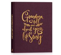 Lanpn Grandma Life Story Book Journal with 260+ Prompts, Linen Hardcover Grandmother Guided Journal to Fill Out Memory Keepsake Book, Birthday Mother's Day Christmas Grandmas Gift, Purple