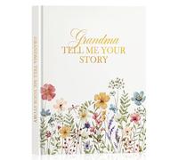 Lanpn Grandmas Life Story Journal 260+ Prompts, Grandma Legacy Memory Guided Keepsake Book to Fill Out, Tell Me Your Story, Mother's Day Christmas Birthday Gift for Grandmother, Leather Hardcover