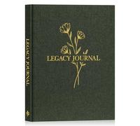 Lanpn Grandparents Legacy Journal Book with Prompts, Tell Me Your Life Story Memory Book to Fill Out, Mom Story Family Memory Book Keepsake Generational Journal, Grandpa Grandma Parents Gift, Green