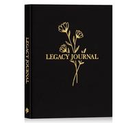 Lanpn Grandparents Legacy Journal Book with Prompts, Tell Me Your Life Story Memory Book to Fill Out, Mom Story Family Memory Book Keepsake Generational Journal, Grandpa Grandma Parents Gift, Black