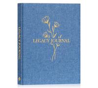 Lanpn Grandparents Legacy Journal Book with Prompts, Tell Me Your Life Story Memory Book to Fill Out, Mom Story Family Memory Book Keepsake Generational Journal, Grandpa Grandma Parents Gift, Blue
