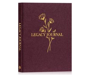 Lanpn Grandparents Legacy Journal Book with Prompts, Tell Me Your Life Story Memory Book to Fill Out, Mom Story Family Memory Book Keepsake Generational Journal, Grandpa Grandma Parents Gift, Purple