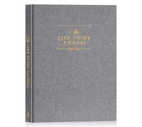 Lanpn Grandparents Life Story Journal Book with Prompts, Linen Legacy Journal Mom Dad Story Memory Keepsake Journal, Tell Me Your Life Story Memory Book to Fill Out, Grandpa Grandma Parent Gift,Grey